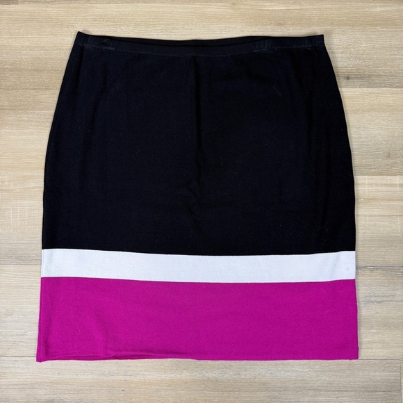 Jones New York Black Pink & White Stretch Knit Pencil Skirt Plus Size 2X - Picture 1 of 6